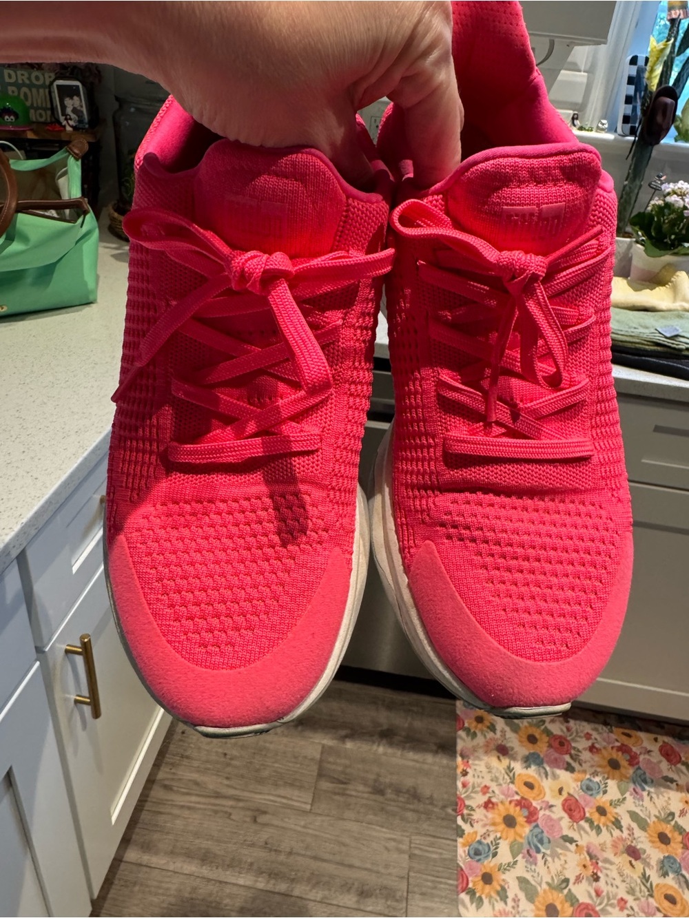 FITFLOP Women's Hot Pink Knit Athletic Sneakers